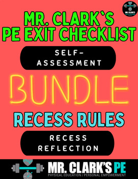 Preview of Mr. Clark's PE Exit Checklist and Recess Rules Bundle