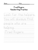 Mr. Fred Rogers Quote Handwriting Practice