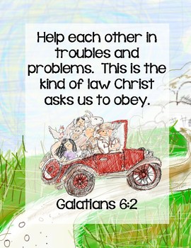 Mr. Gumpy's Motor Car Bible Verse Printable (Galatians 6:2)