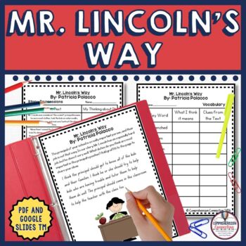 Preview of Mr. Lincoln's Way by Patricia Polacco Activities and Lapbook in Digital and PDF