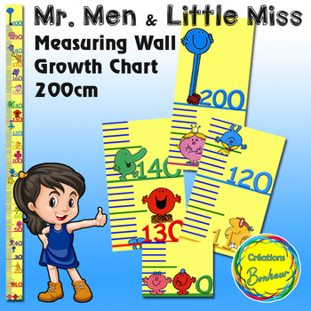 Mr Men Wall Height Chart Kids 