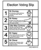 Mr Men & Little Miss Voting Slip