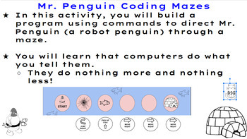 Preview of Mr. Penguin Mazes Unplugged Interactive Coding, Algorithms, and More