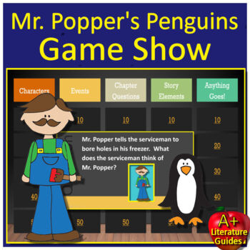 Preview of Mr. Popper's Penguins Game Test Review Activity for PowerPoint or Google Slides