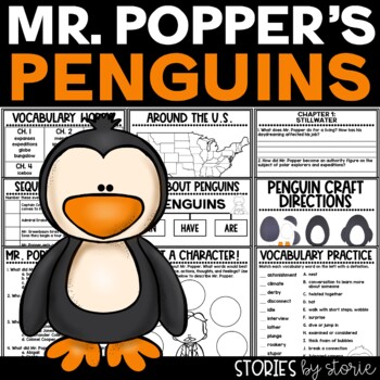 Preview of Mr. Popper's Penguins Activities Printable and Digital