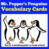 Mr Popper's Penguins Novel Study | Vocabulary Cards
