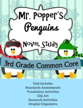 Preview of Mr. Popper's Penguins 3rd Grade Common Core Novel Study