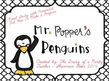 Preview of Mr. Popper's Penguins Novel Study WITH Penguin Procedural Text BUNDLE