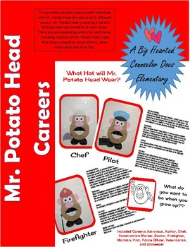 Preview of Mr. Potato Head Career Awareness and Exploration; Elementary; Community Helpers