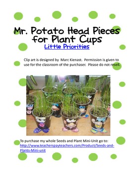 Preview of Mr. Potato Head Pieces for plant cups