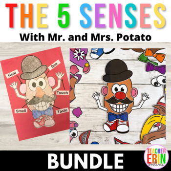 Preview of Mr. Potato and Mrs. Potato BUNDLE Five Senses Activities and Digital Reward