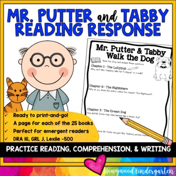 Preview of Mr Putter and Tabby Reading Response Pages Comprehension Writing Book Study