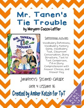 Preview of Mr. Tanen's Tie Trouble Activities 2nd Grade Journeys Unit 4, Lesson 16