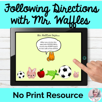 Preview of Following Directions Multistep Activity No Print Speech | Distance Learning