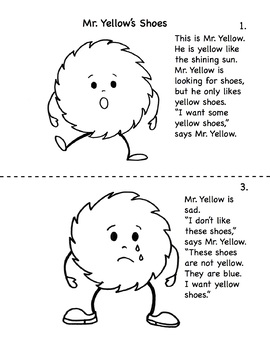 Preview of Mr Yellow's Shoes Story in English & Spanish