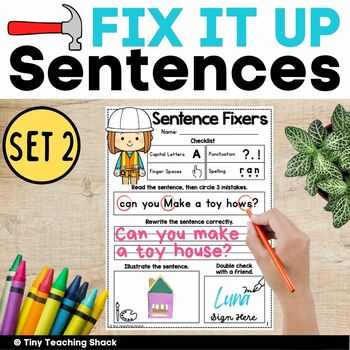 Preview of Fix It Up Sentences Set 2- Sentence Editing Worksheets for First Grade Grammar