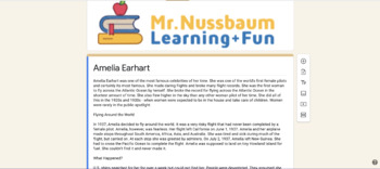 Preview of MrNussbaum/Google Classroom Reading Comprehension Assessment System