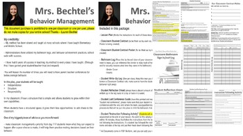 Preview of Mrs. Bechtel's  Classroom Management Plan