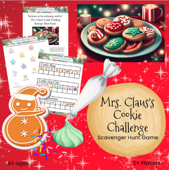 Preview of Mrs. Claus's Cookie Challenge Scavenger Hunt Game