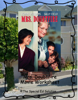 Preview of Mrs. Doubtfire Movie Worksheet