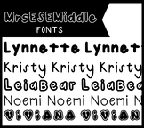 Mrs. ESE Middle-GROWING Font Bundle