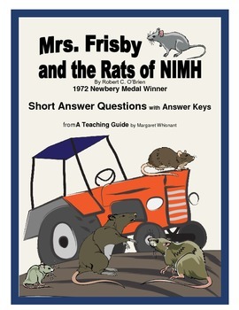 Preview of Mrs. Frisby and the Rats of NIMH Short Answer Questions