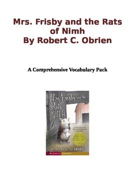 Preview of Mrs. Frisby and the Rats of Nimh Vocabulary Pack - CCSS aligned
