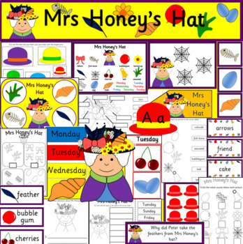 Preview of Mrs Honey's Hat book study activity pack