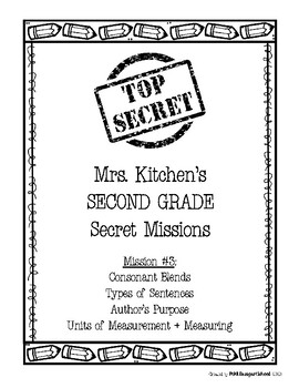 Preview of Mrs. Kitchen's Second Grade Secret Missions: Distance Learning Mission #3