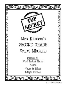 Preview of Mrs. Kitchen's Second Grade Secret Missions: Distance Learning Mission #4