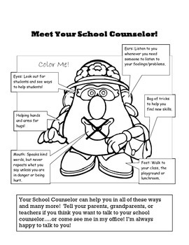 Preview of Mrs. Potato Parts Meet the Counselor Handout