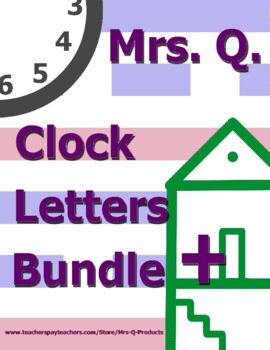 Preview of Mrs Q Clock Letters Bundle Plus Numbers Spalding Inspired Method