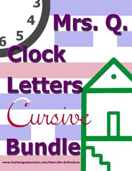 Preview of Mrs Q Clock Letters Cursive Bundle Spalding Inspired Method