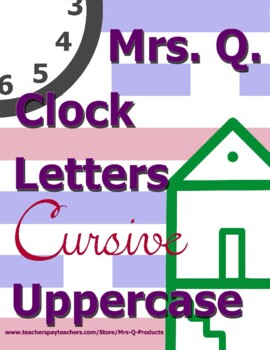 Preview of Mrs Q Clock Letters Cursive Uppercase Spalding Inspired Method