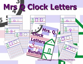 Preview of Mrs Q Clock Letters SUPER bundle Spalding Inspired Method