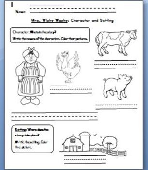 Preview of Mrs. Wishy Washy: Character and Setting