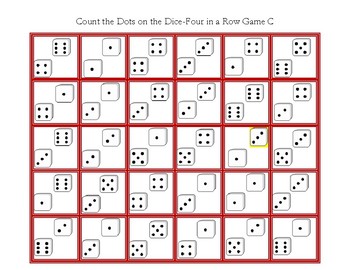 Preview of Match the Dots on the Dice-Four in a Row Game C