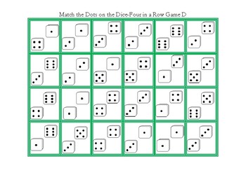 Preview of Match the Dots on the Dice-Four in a Row Game D