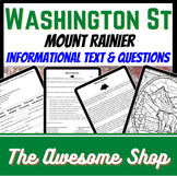 Mt. Rainier Informational Text W/ Worksheets Washington St