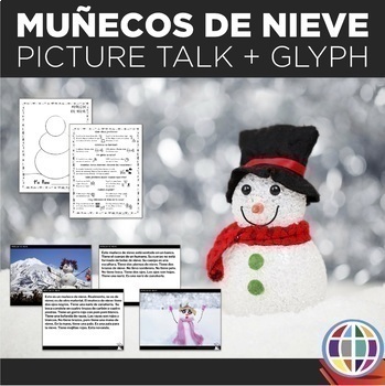 Preview of Muñecos de nieve Snowman glyphs & Picture Talk in Spanish Mi muñeco de nieve