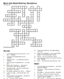 Much Ado About Nothing Crossword Puzzle Bundle