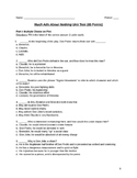 Much Ado About Nothing- Test and Answer Key