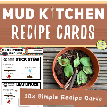 Mud Kitchen Recipe Cards (Ingredients Only) by Saving The Teachers