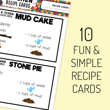 Mud Kitchen Recipe Cards (Ingredients Only) by Saving The Teachers