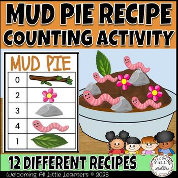 Preview of Fun Interactive Mud Pie Recipe Basic Counting Math Game: Activity, Center