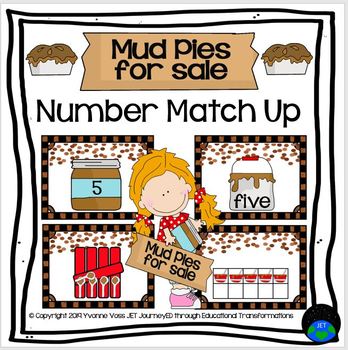 Preview of Mud Pies For Sale Number Match Up