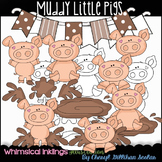 Muddy Little Pigs Clipart Collection