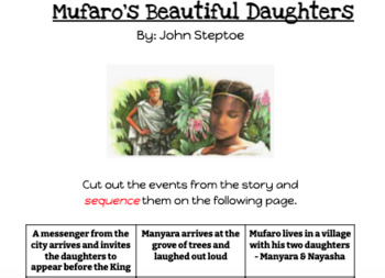 Preview of Mufaro's Beautiful Daughters activity packet (4 activities!)