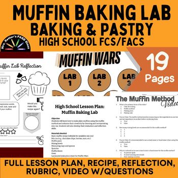 Preview of Muffin Baking Lab Lesson Plan: FCS/FACS, Fully Editable, Baking & Pastry