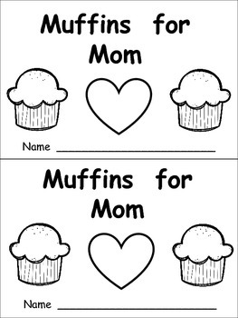 Preview of Muffins for Mom Emergent Reader- Kindergarten- Mothers' Day-Color Words